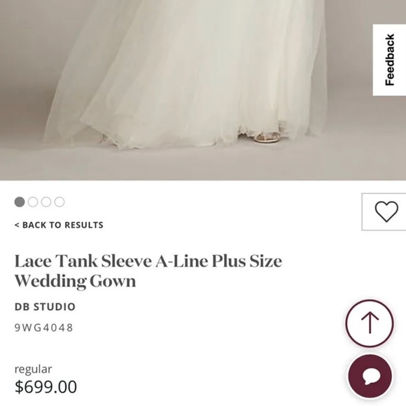 David’s Bridal Plus Size A-Line Lace Wedding Dress Size - Picture 1 of 5